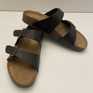 GEORGE Men's Black Leather Sandals
